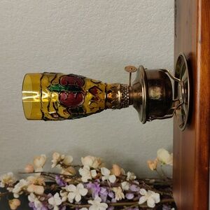 Vintage Gimbal Wall Sconce Finger Lamp | Rotating Nautical Oil Hurricane Lamp